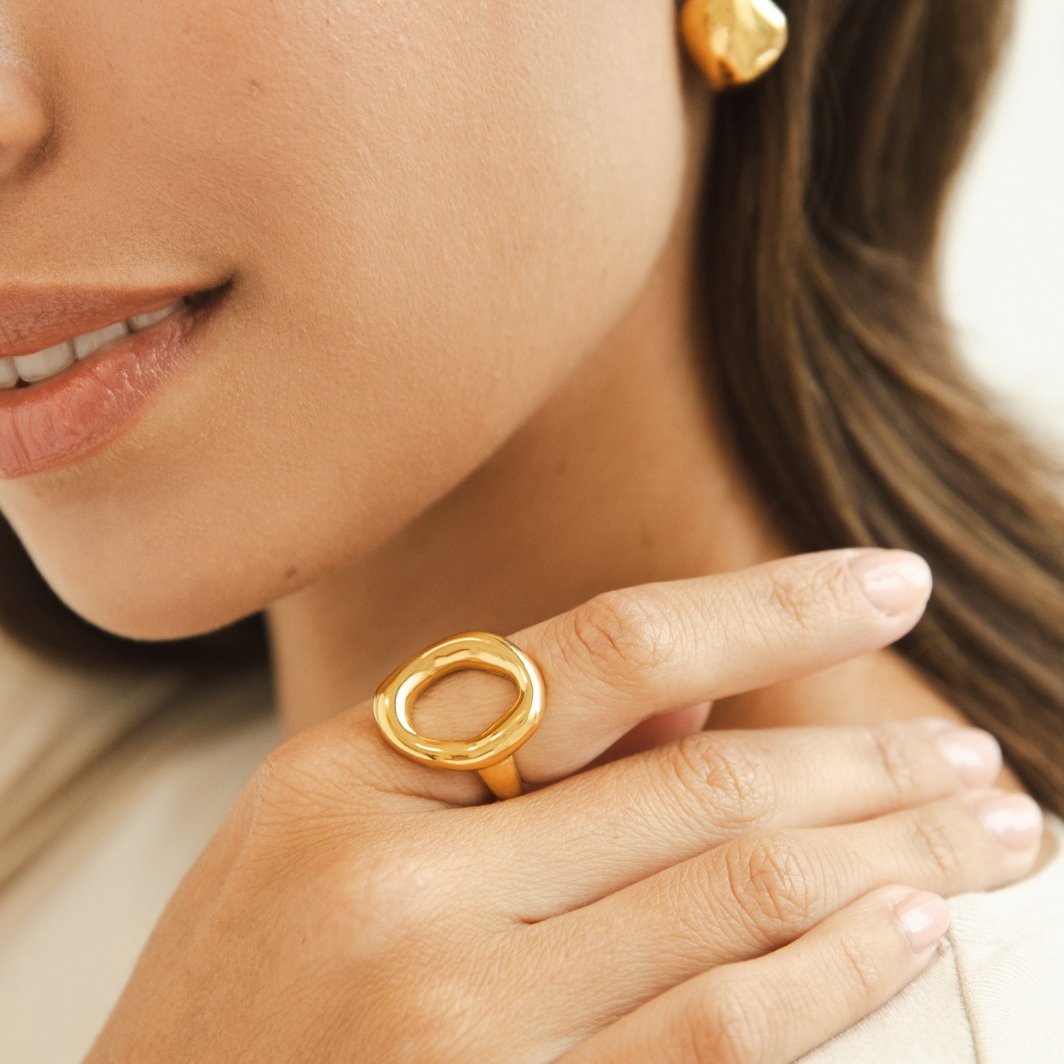 Vina Melted Gold-Tone Ring