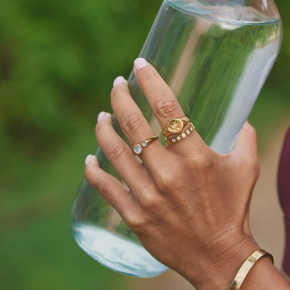 Vintage Aquamarine Blue Wrap Ring