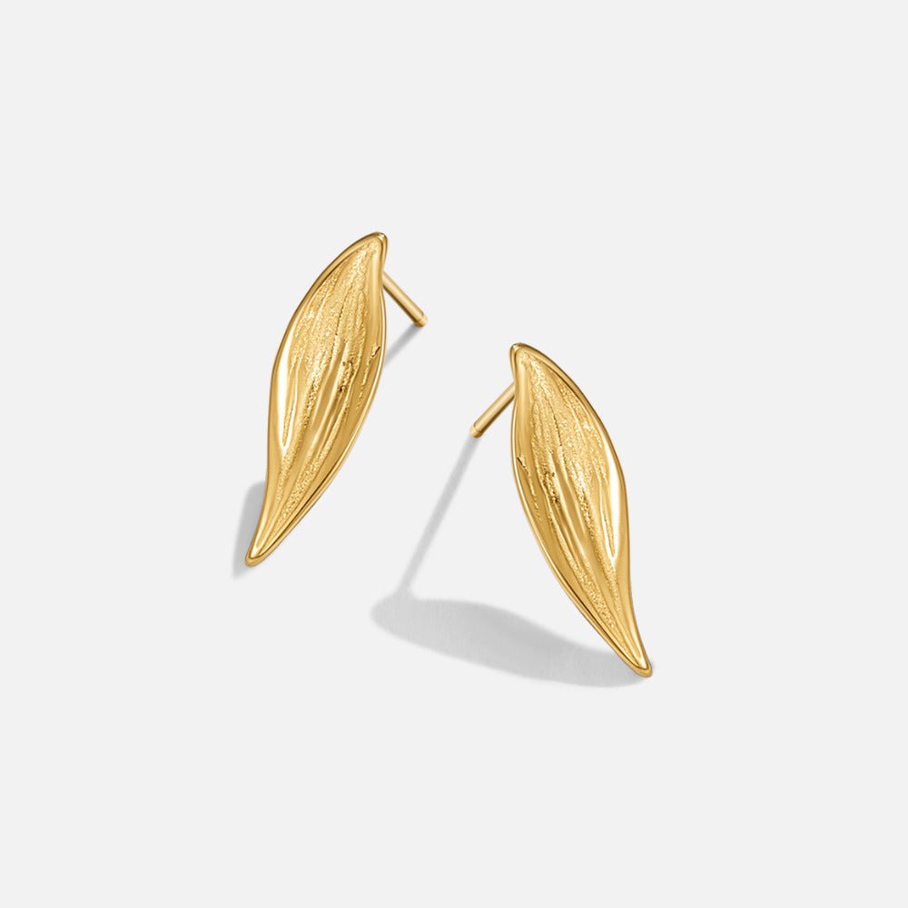 Vintage Monet Gold-Tone Leaf Earrings