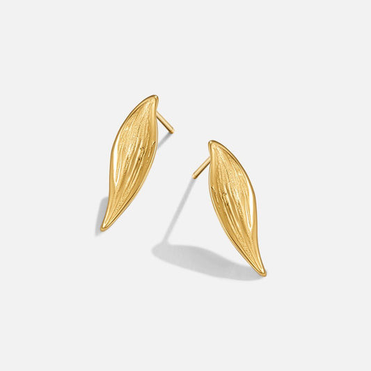 Vintage Monet Gold-Tone Leaf Earrings