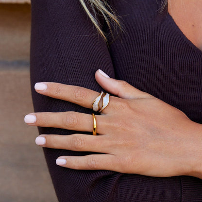 Wave Sahara Gold-Tone Ring