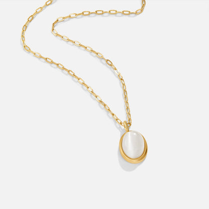 White Opal-Effect Necklace