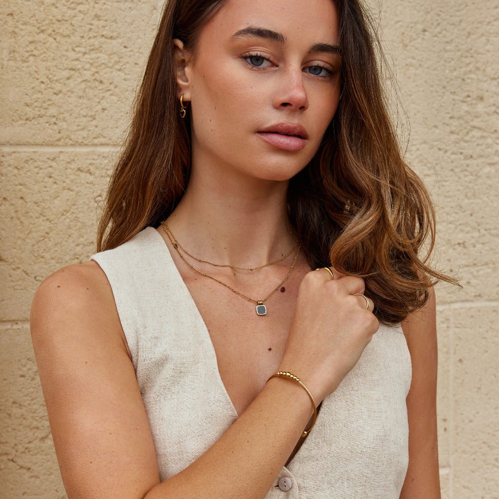 Yuri Gold-Tone Bead Bangle