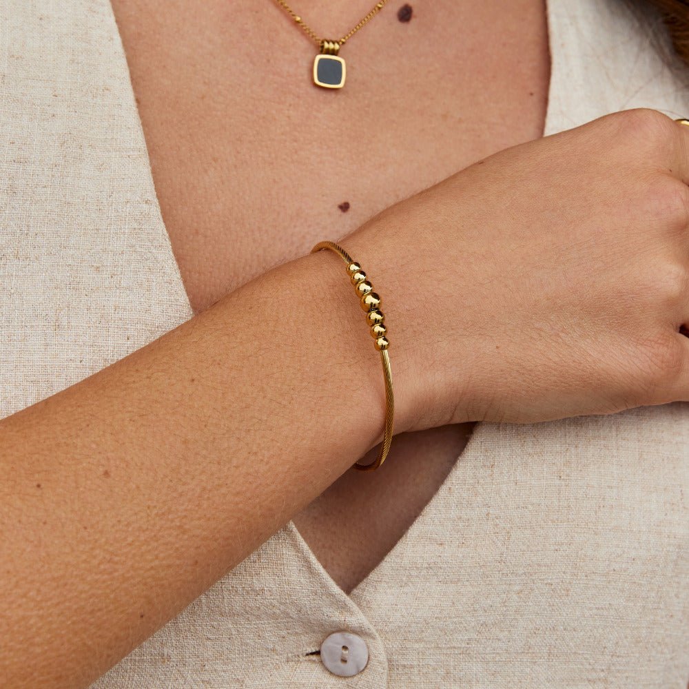Yuri Gold-Tone Bead Bangle