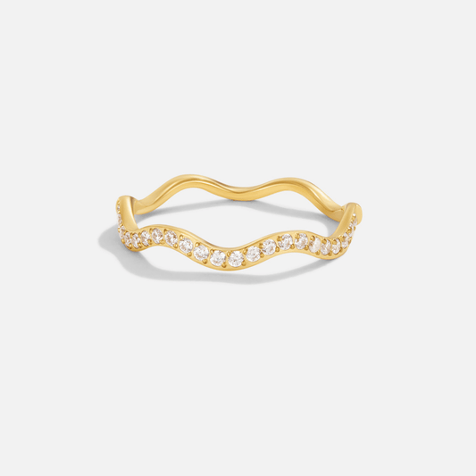Zenya Crystal & Gold-Tone Wave Ring