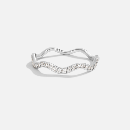 Zenya Crystal & Silver-Tone Wave Ring